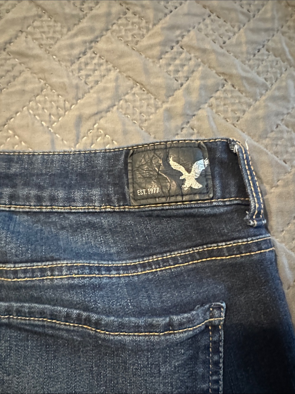 American Eagle Outfitters Dark Indigo Frayed Hem Denim Shorts - Picture 5 of 5